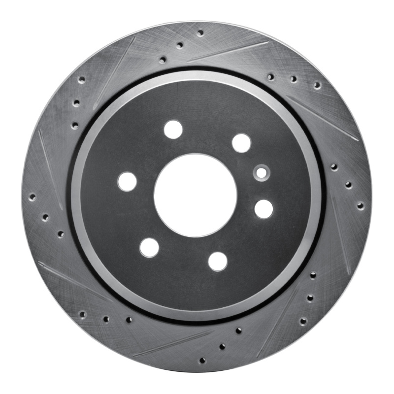 Chevrolet Colorado Brake Rotor (1) - Rear Left - R1 Concepts - Drilled & Slotted - Silver - `15-`20